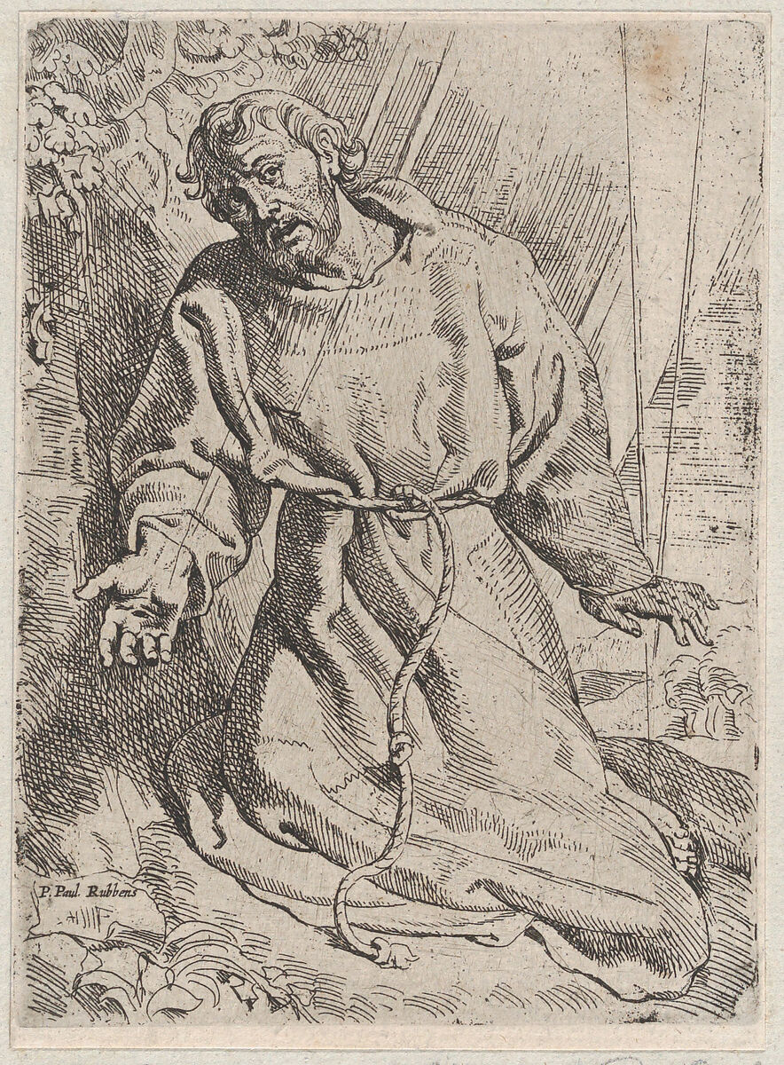 Saint Francis Receiving the Stigmata, Willem Pietersz Buytewech (Dutch, Rotterdam 1591/92–1624), Etching; second state of three (Hollstein) 