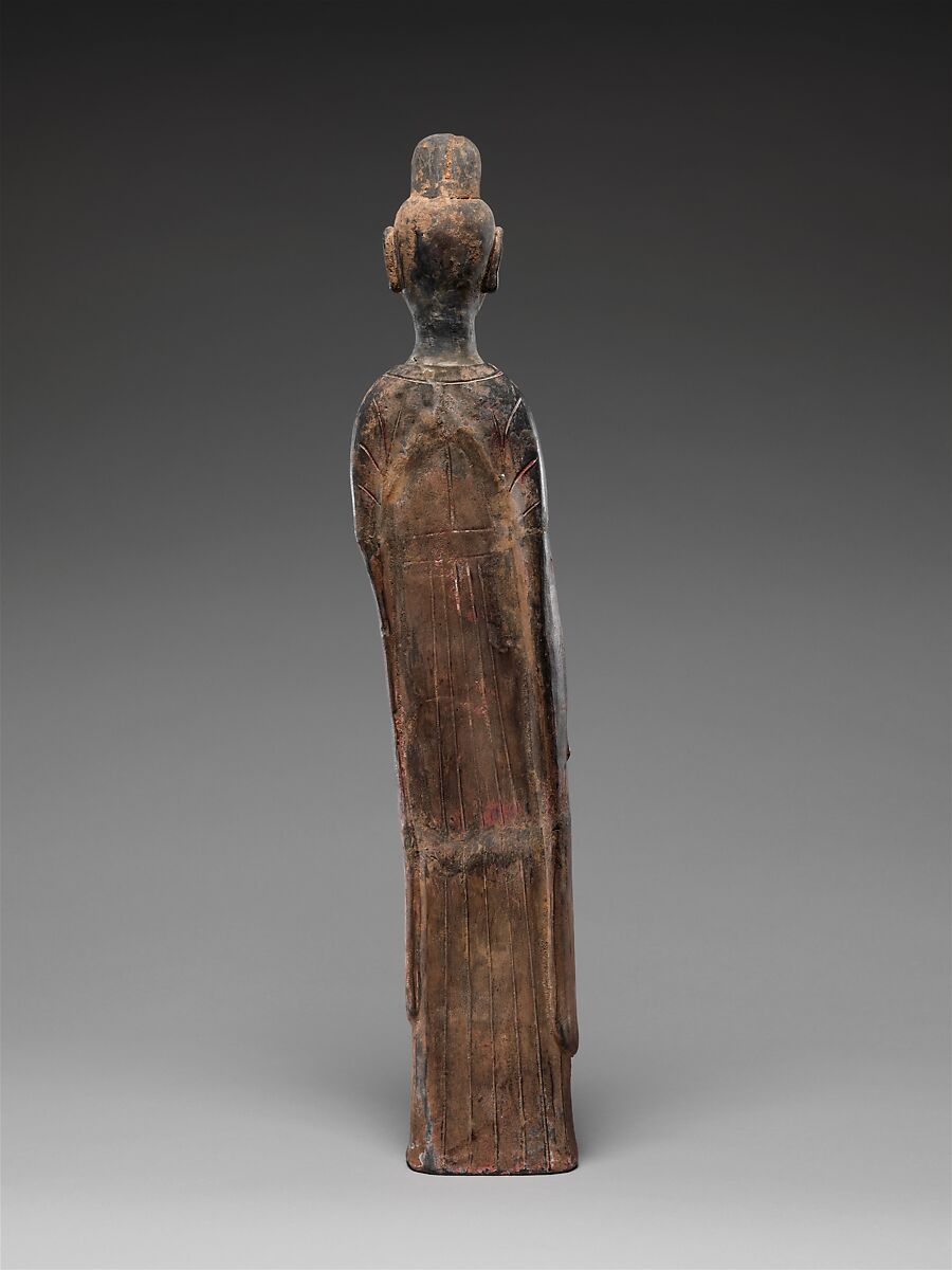 Male Palace Attendant, Earthenware with traces of pigment over white slip, China