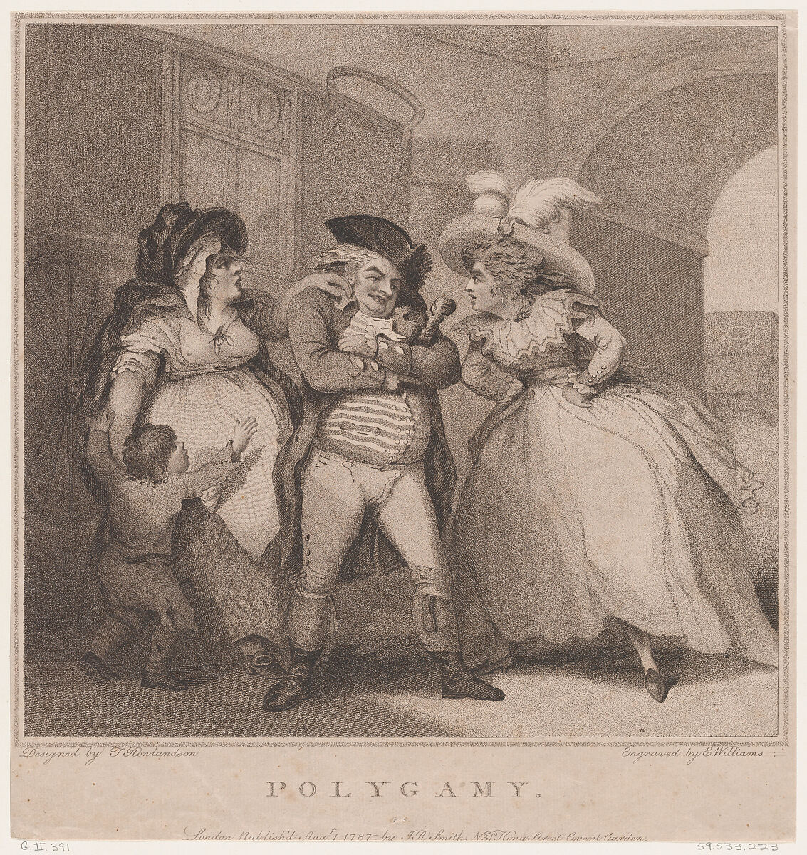 Polygamy, Edward Williams the Elder (British, active London, ca. 1786), Stippled engraving 