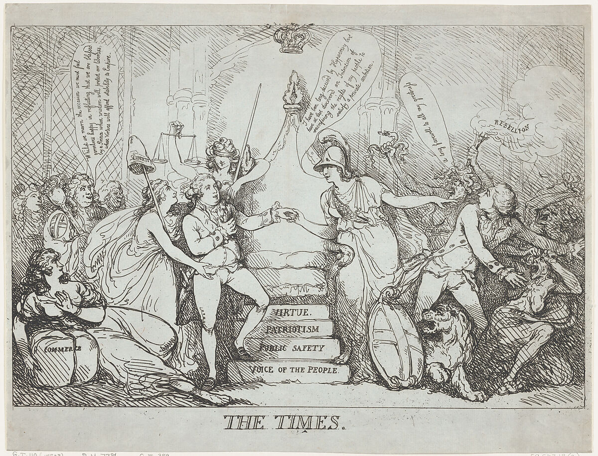 The Times, Thomas Rowlandson (British, London 1757–1827 London), Etching 