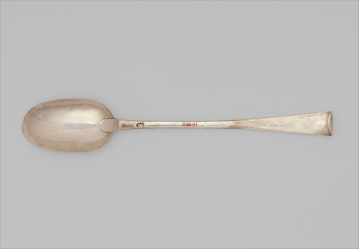 Serving Spoon, Jonathan Clarke (1705–1770), Silver, American