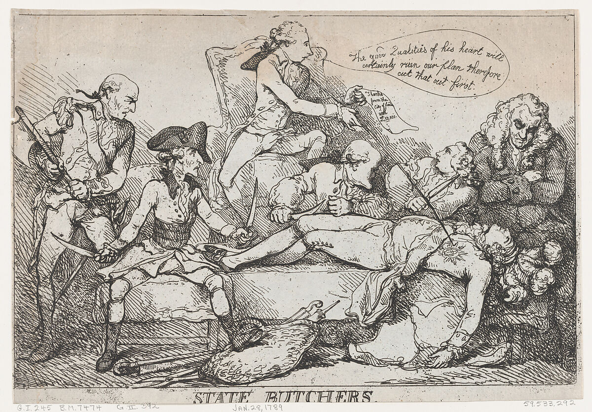 State Butchers, Thomas Rowlandson (British, London 1757–1827 London), Etching 