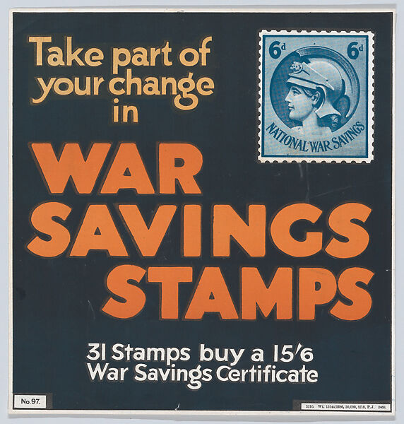 Take part of your change in war savings stamps, Anonymous, American, 20th century, Commercial color lithograph 