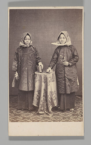 [Studio Portrait: Two Women Standing Beside a Table, Hong Kong]