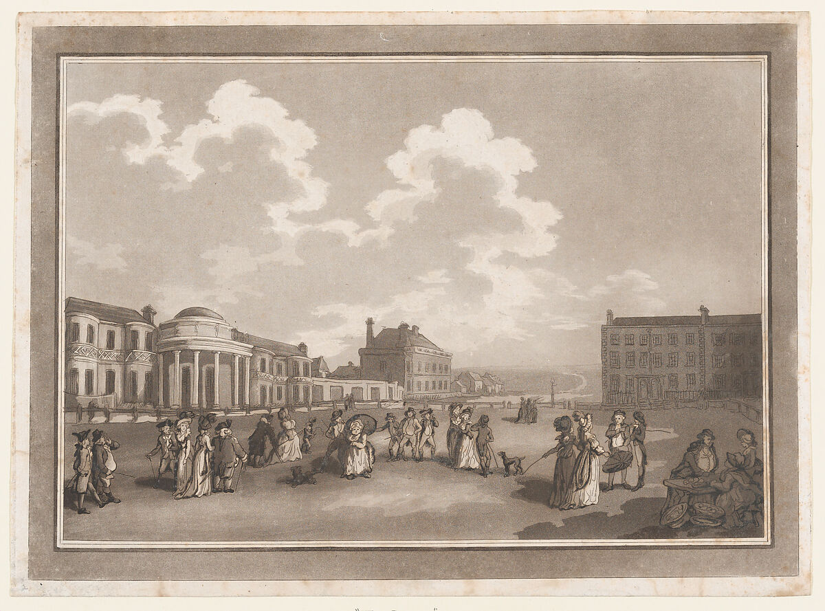 The Steine (An Excursion to Brighthelmstone), Drawn and etched by Thomas Rowlandson (British, London 1757–1827 London), Etching and aquatint 
