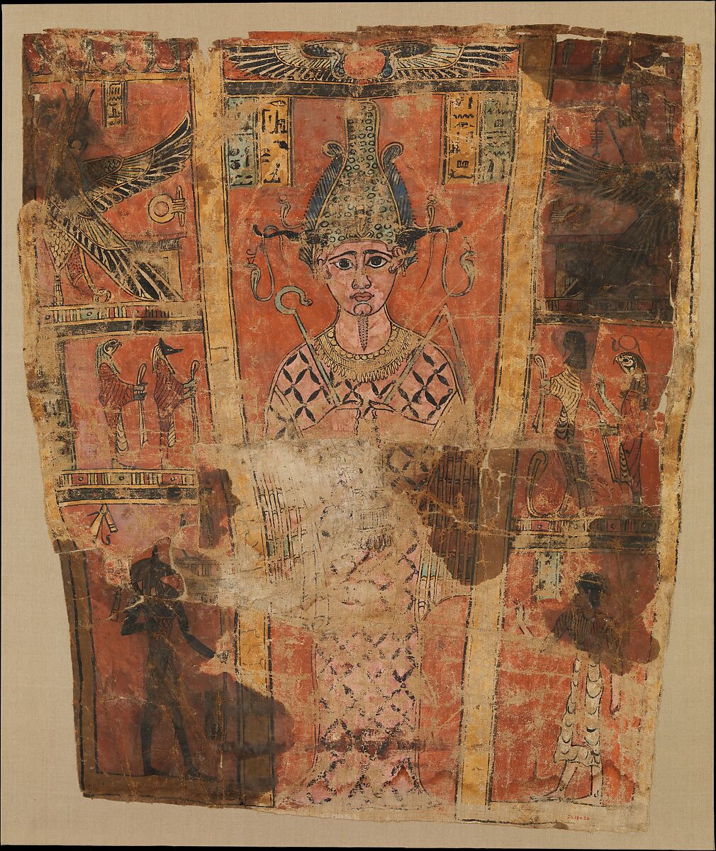 Fragments from Osiris Shroud, Linen, paint 