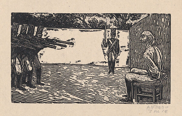 The execution of Miguel Hidalgo, illustration for 'Hidalgo', Alfredo Zalce (Mexican, Pátzcuaro, Michoacán 1908–2003 Morelia), Wood engraving 