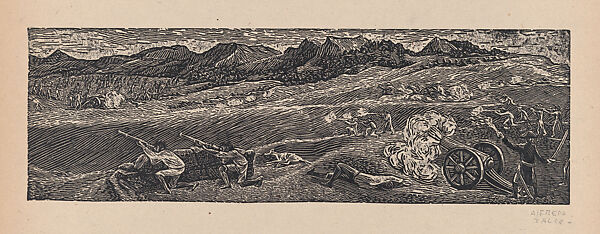A battle in the countryside, illustration for 'Hidalgo', Alfredo Zalce (Mexican, Pátzcuaro, Michoacán 1908–2003 Morelia), Wood engraving 