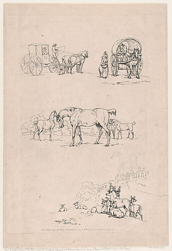 Plate 3, Outlines of Figures, Landscapes and Cattle...for the Use of Learners