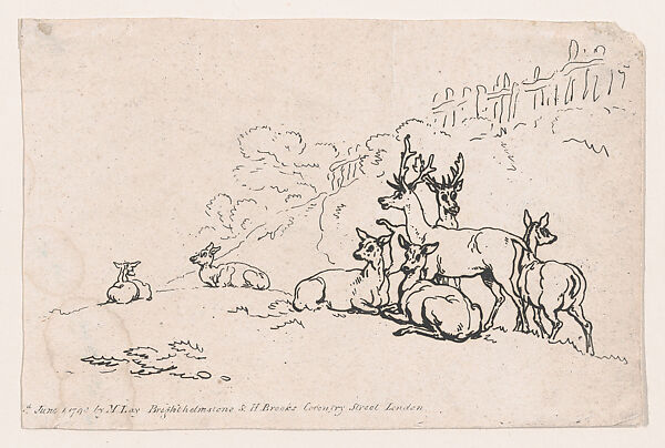 Deer (from Plate 3, Outlines of Figures, Landscapes and Cattle...for the Use of Learners)