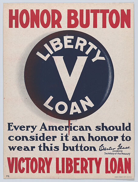Honor Button, Heywood-Strasser &amp; Voigt, Lithographic Co. (New York, NY), Commercial color lithograph 