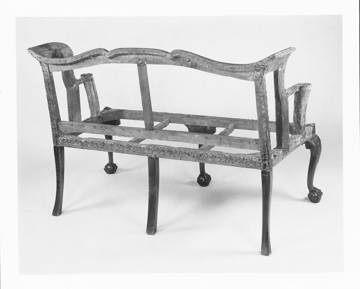 Settee, Mahogany, maple, cedar, birch, white pine, American