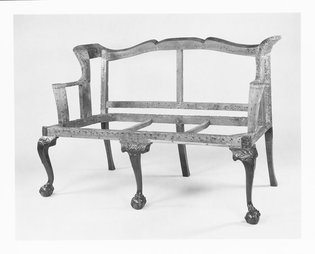 Settee, Mahogany, maple, cedar, birch, white pine, American