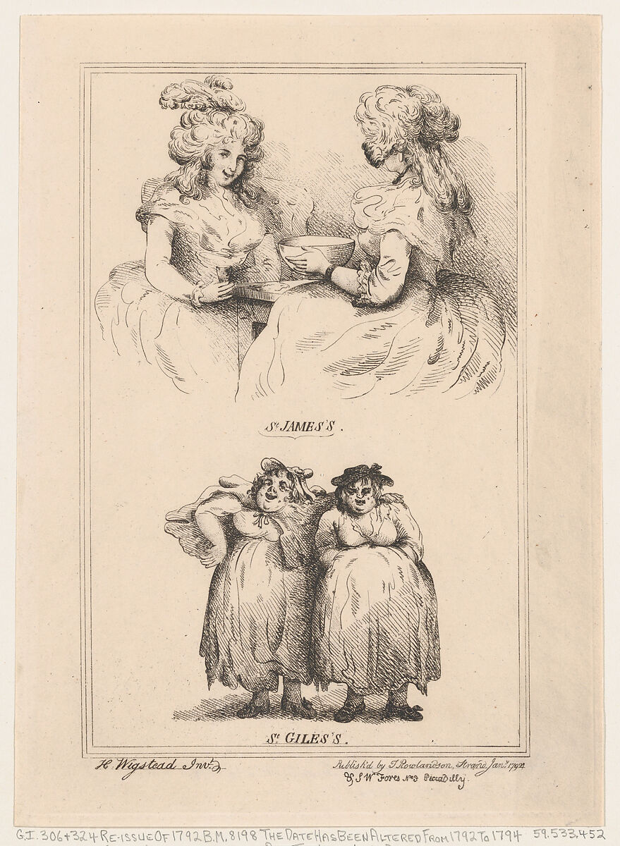 St James's and St Giles's, Thomas Rowlandson (British, London 1757–1827 London), Etching 