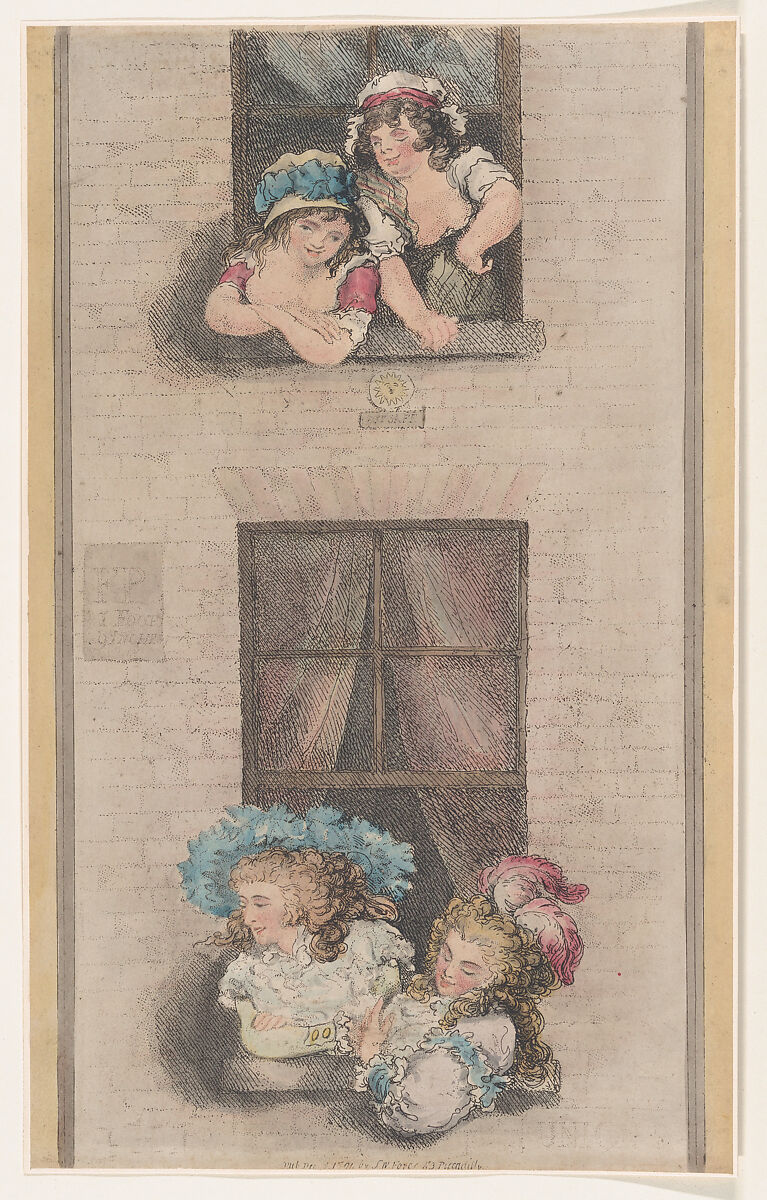 Maids and Mistresses, Thomas Rowlandson (British, London 1757–1827 London), Hand-colored etching 