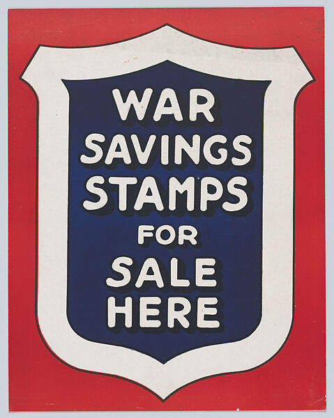 War savings stamps for sale here, Anonymous, American, 20th century, Commercial color lithograph 