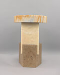 Dorik Stool, Oeuffice (founded London, 2011), Giallo Reale marble, travertine