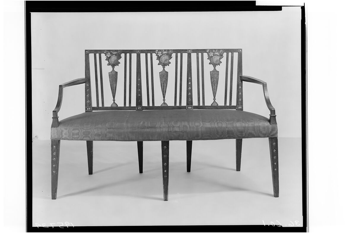 Settee, Ash, cherry, white pine, American