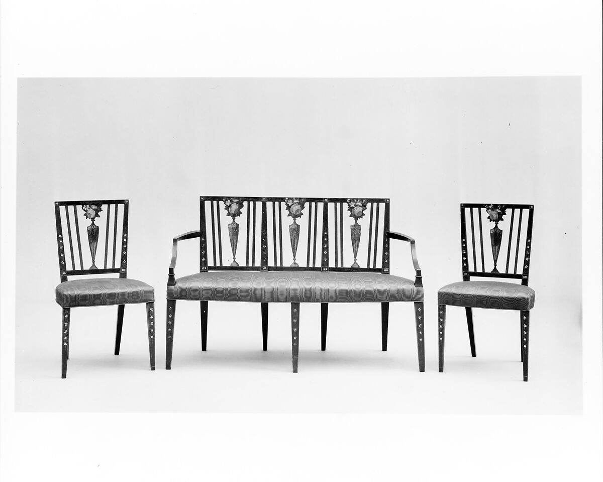 Settee, Ash, cherry, white pine, American