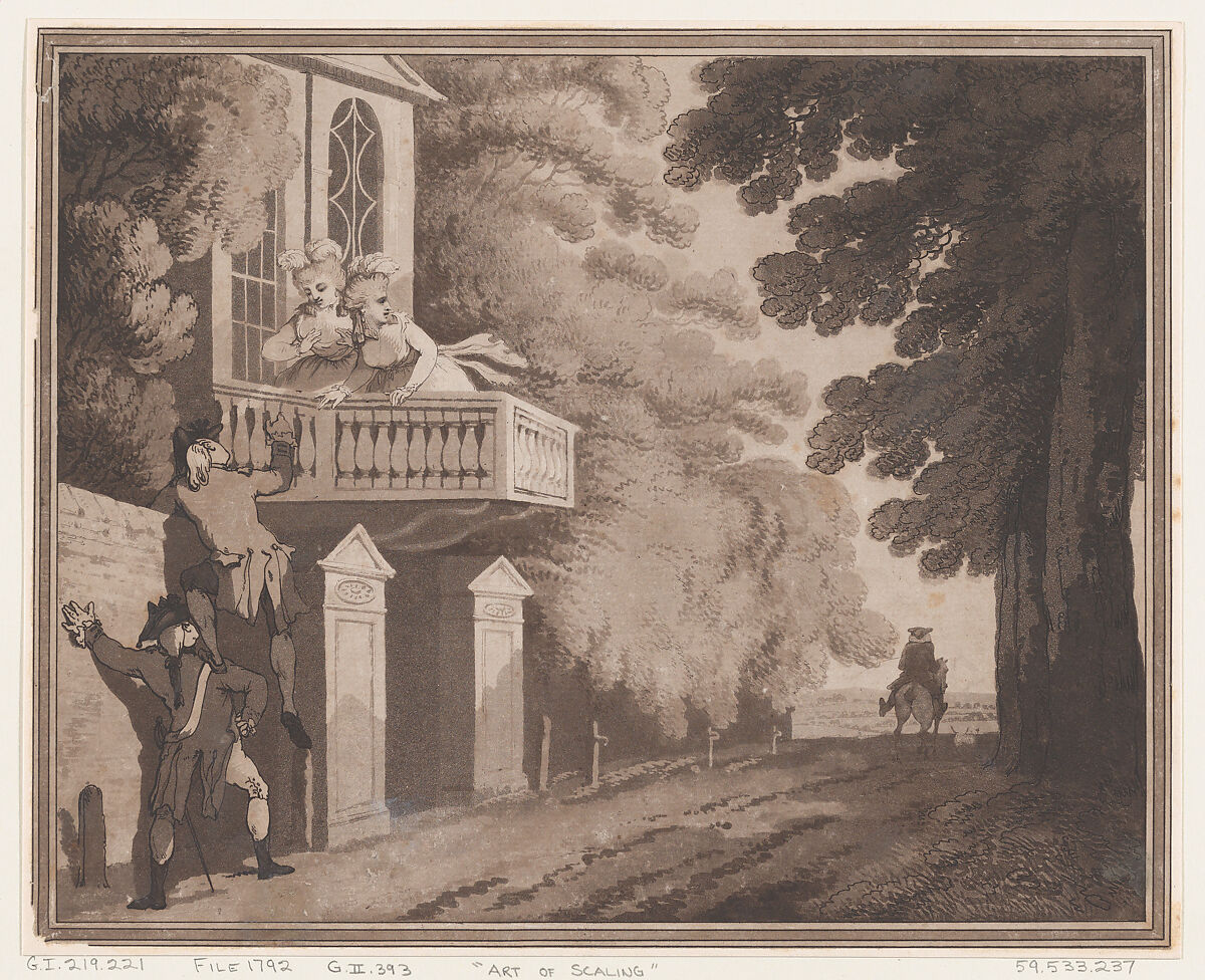 Art of Scaling, Samuel Alken (British, London 1756–1815 London), Etching and aquatint 