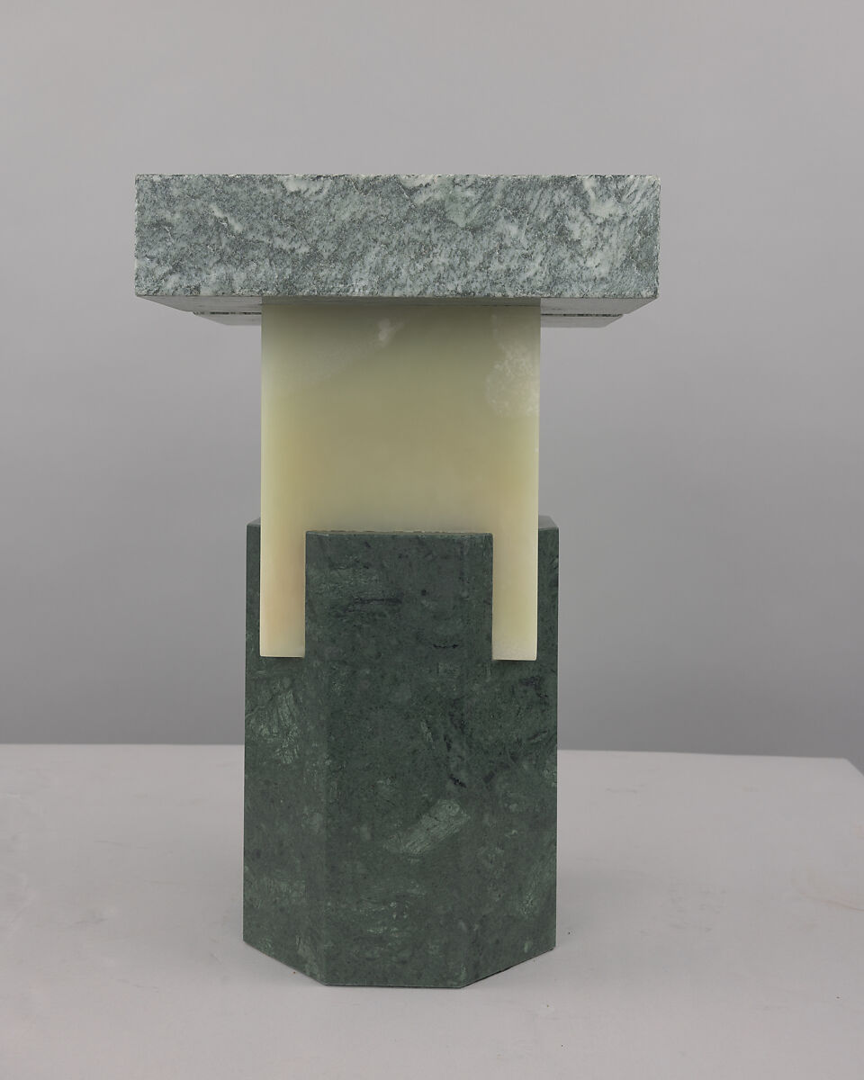 Ionik Stool, Oeuffice (founded London, 2011), Cipollino Apuano Marble, Onice Verde Onyx, Verde Guatemala Marble