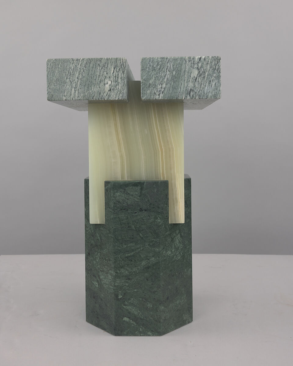 Ionik Stool, Oeuffice (founded London, 2011), Cipollino Apuano Marble, Onice Verde Onyx, Verde Guatemala Marble