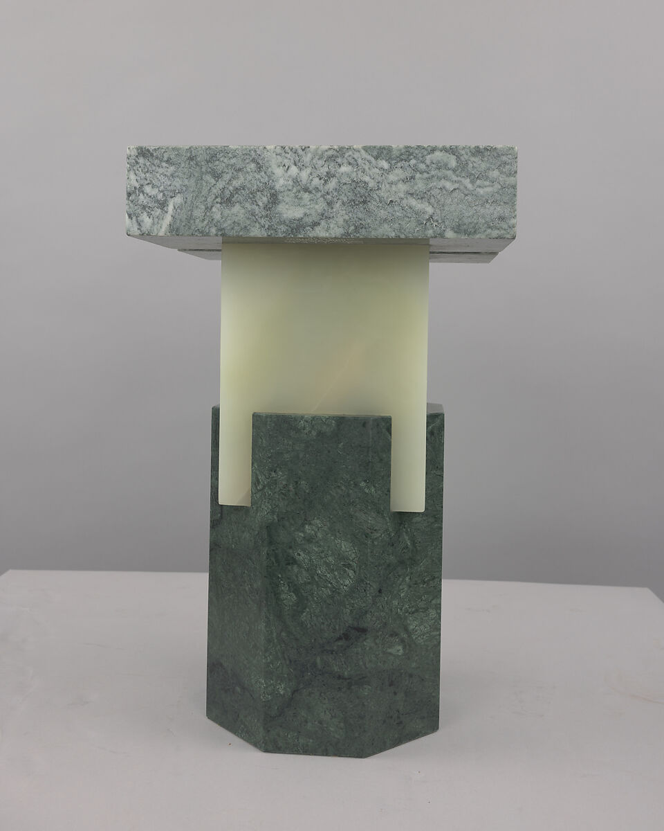 Ionik Stool, Oeuffice (founded London, 2011), Cipollino Apuano Marble, Onice Verde Onyx, Verde Guatemala Marble