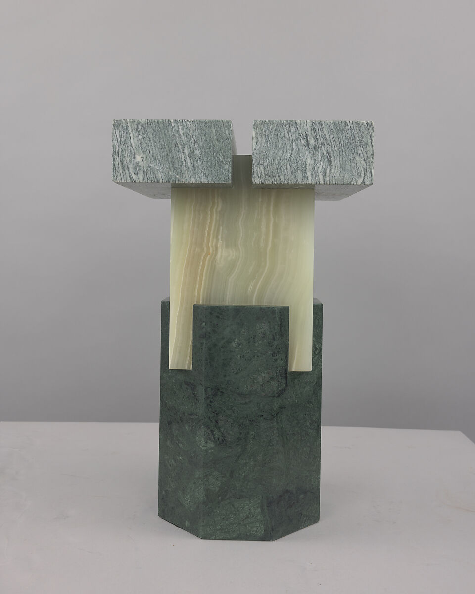 Ionik Stool, Oeuffice (founded London, 2011), Cipollino Apuano Marble, Onice Verde Onyx, Verde Guatemala Marble 