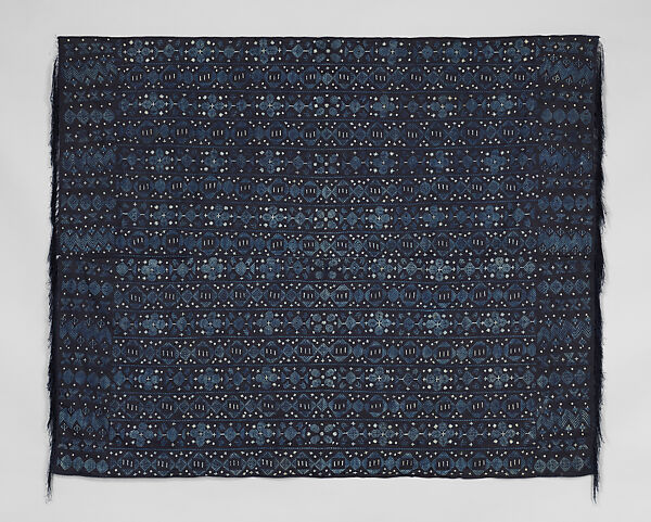 Stitch resist indigo wrapper, Cotton, dye, Wolof peoples 