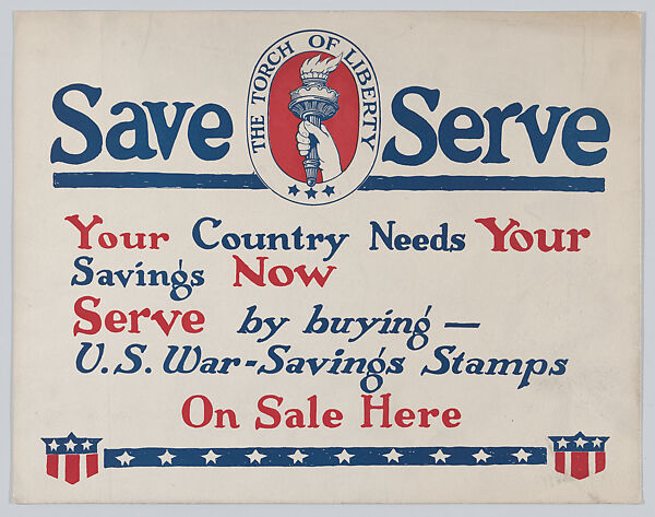 Save Serve, Anonymous, American, 20th century, Commercial color lithograph 
