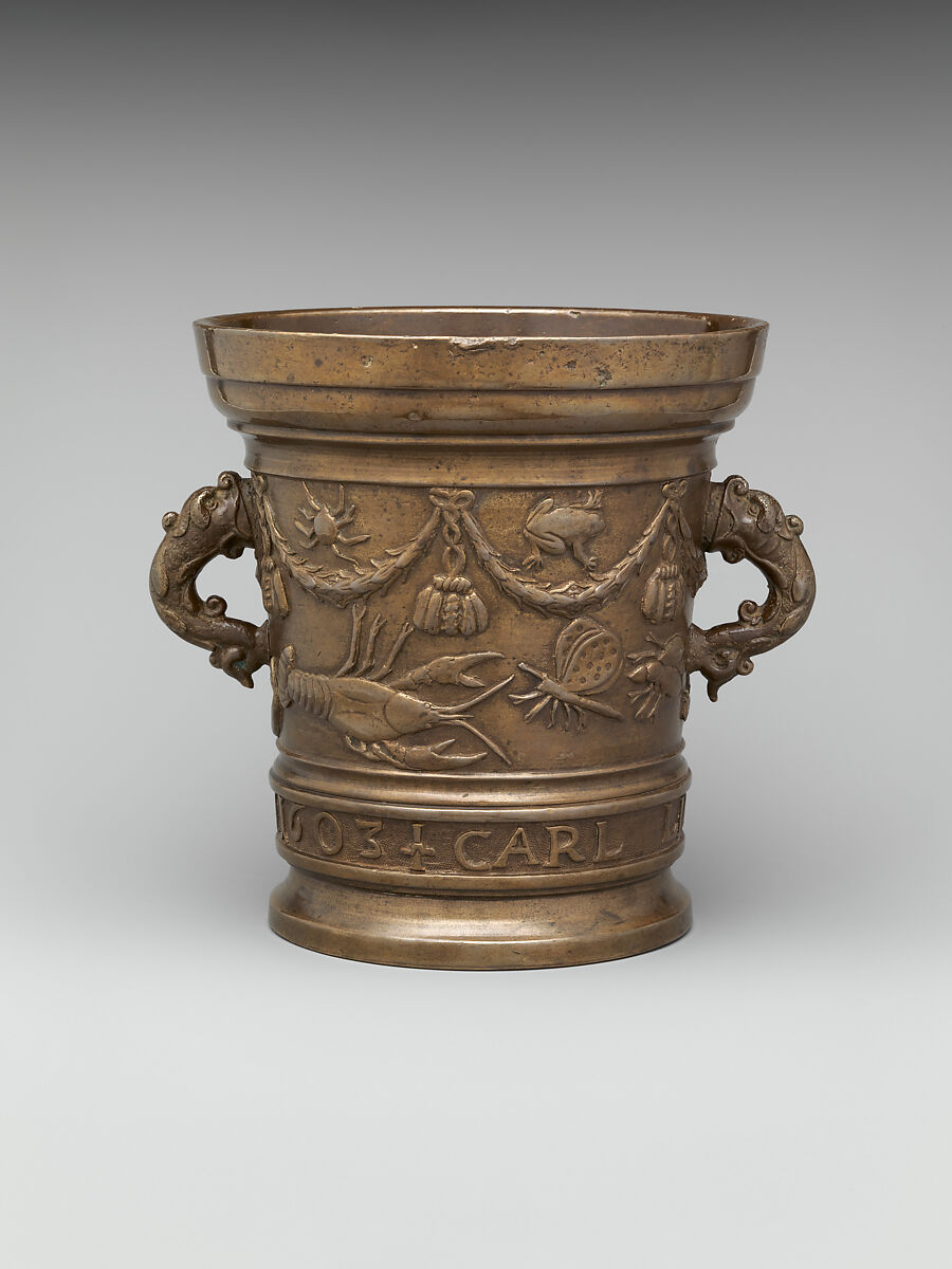 Mortar with Animal Frieze, Modeled by Caspar Gras (Austrian, Bad Mergentheim, near Würzburg 1585–1674 Schwaz, near Innsbruck), Bronze, German, Innsbruck