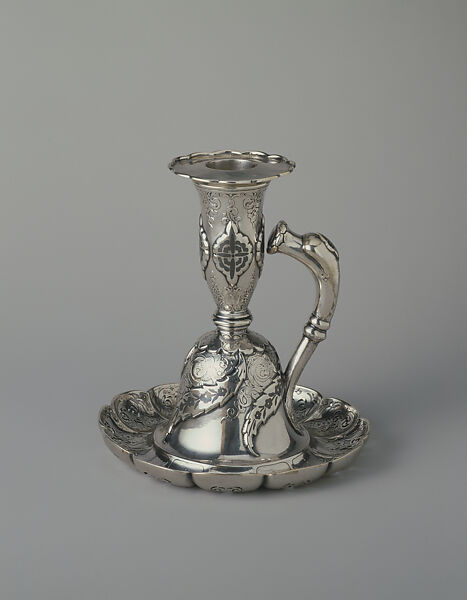 Candlestick, Tiffany & Co., Silver and niello, American