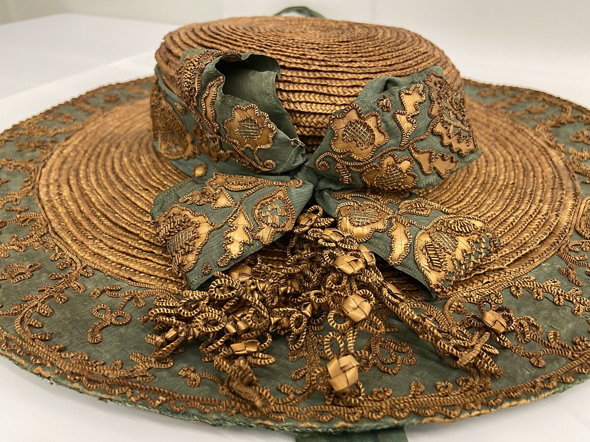 Bergère, straw, silk, French