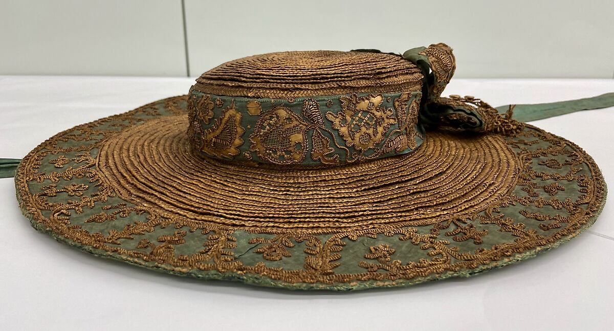 Bergère, straw, silk, French
