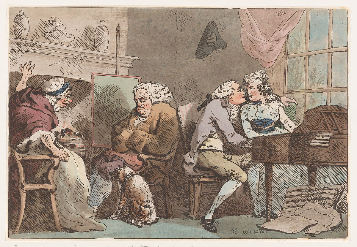 The Detection, Thomas Rowlandson (British, London 1757–1827 London), Hand-colored etching 