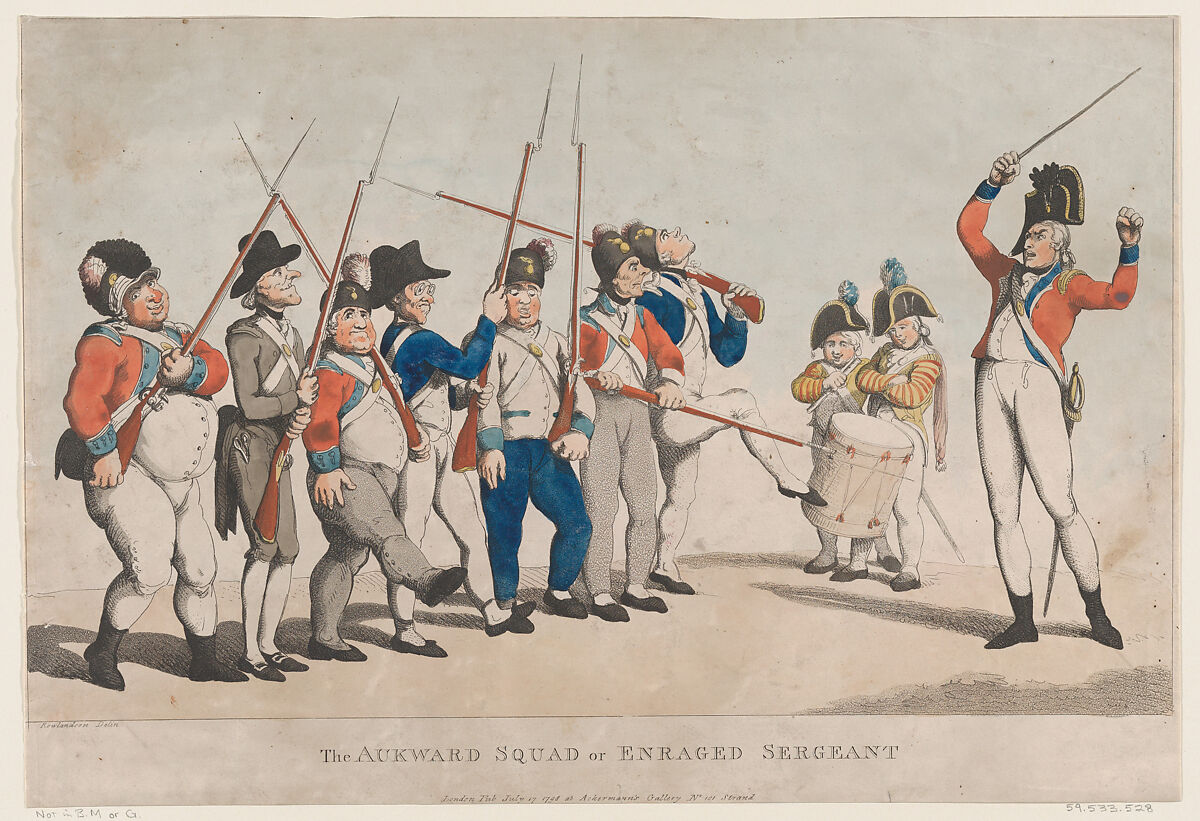 Thomas Rowlandson | The Awkward Squad or Enraged Sergeant | The ...