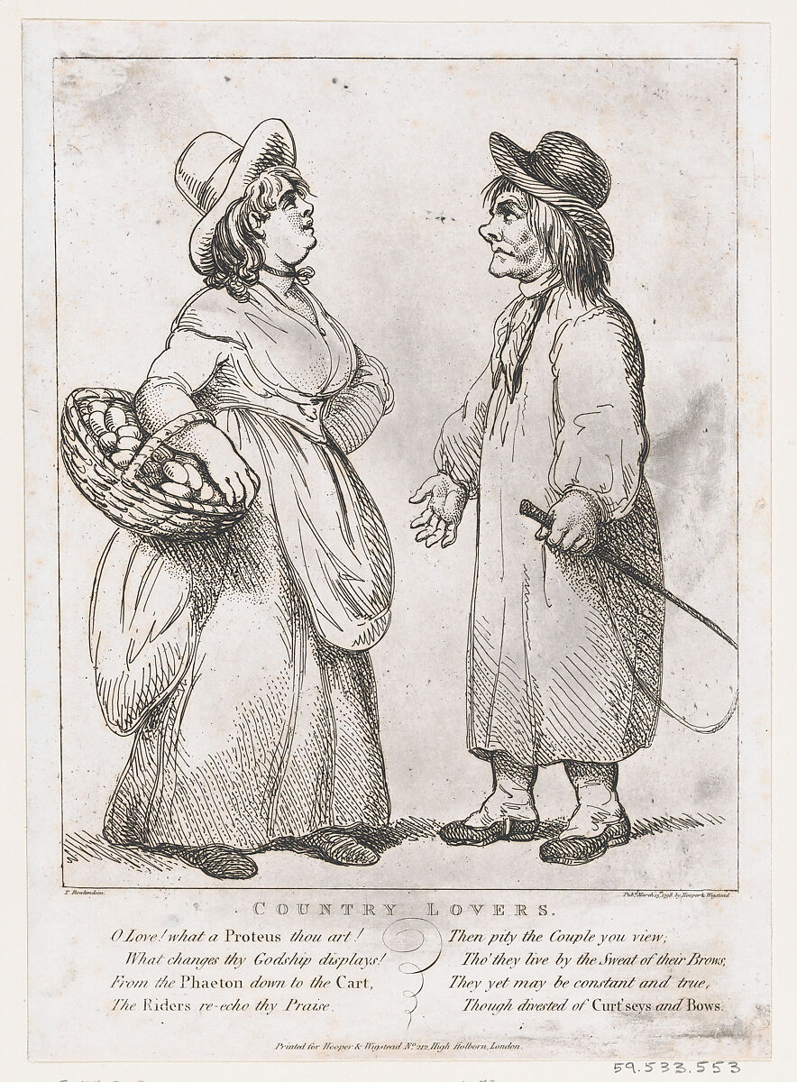 Country Lovers, Thomas Rowlandson (British, London 1757–1827 London), Etching 