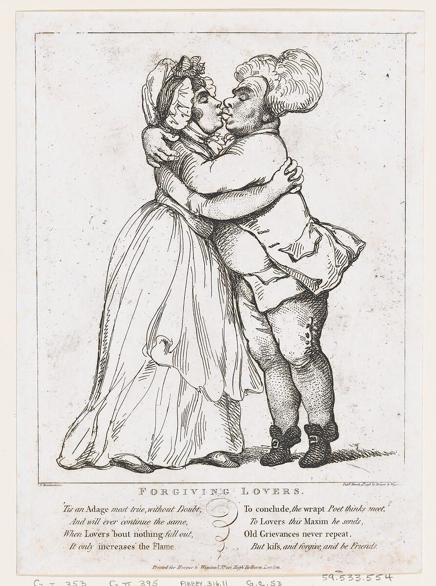 Forgiving Lovers, Thomas Rowlandson (British, London 1757–1827 London), Etching 