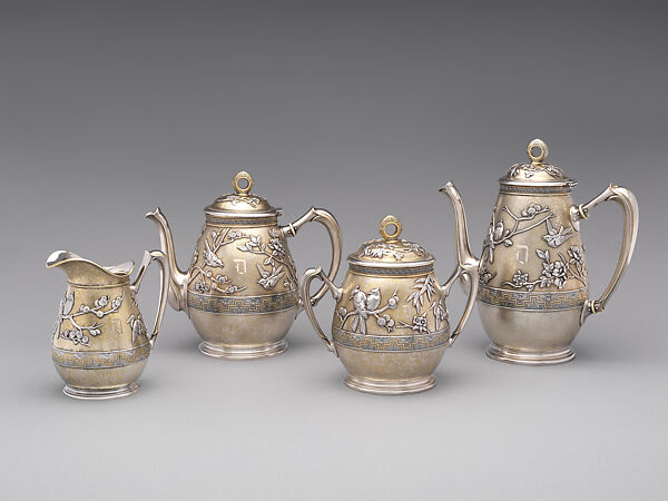 Tea and Coffee Set, Tiffany & Co., Silver, silver gilt, and ivory, American