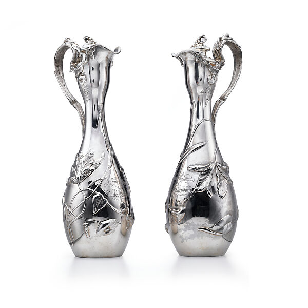 Claret Jug (one of a pair), Tiffany, Young &amp; Ellis (American, 1841–1853), Silver, American 