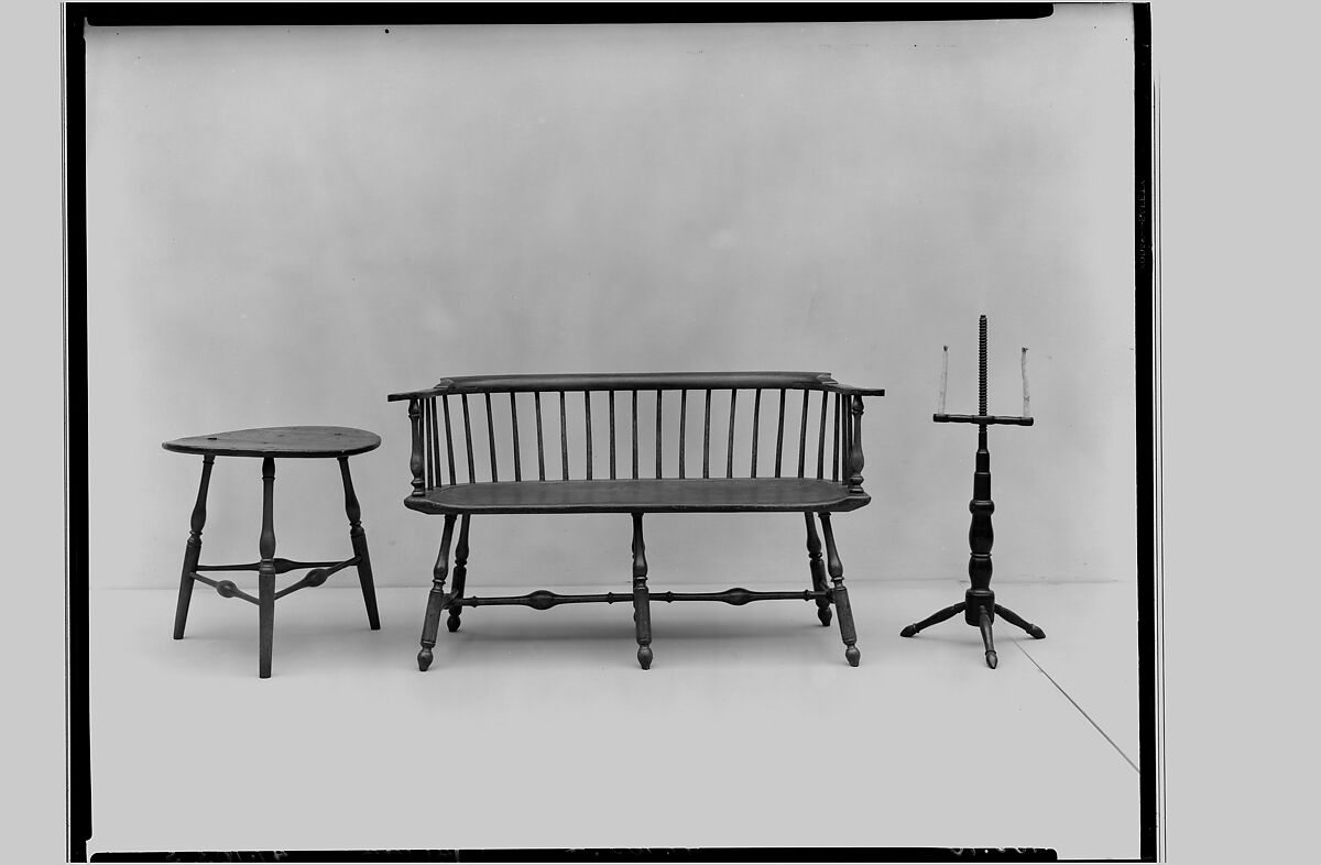 Settee, Tulip poplar, maple, ash, American