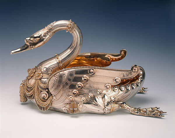 Swan Centerpiece, Tiffany &amp; Co. (1837–present), Silver and silver gilt, American 