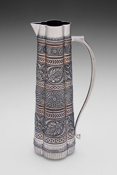Pitcher, Tiffany &amp; Co. (1837–present), Silver and copper, American 