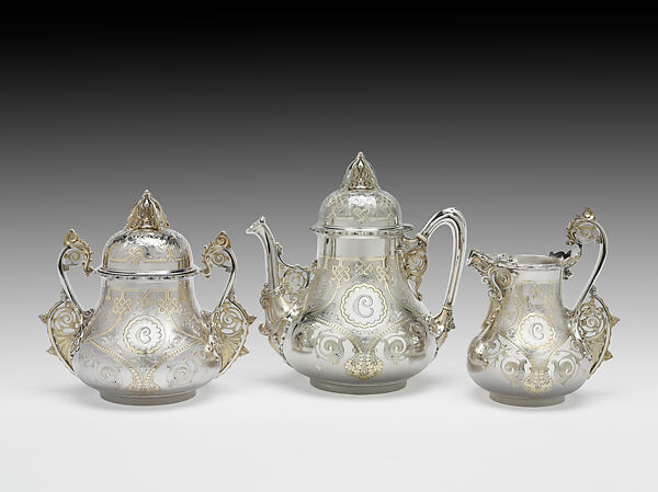 Tea Set, Tiffany & Co., Silver, silver gilt, and ivory, American