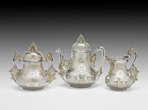 Tea Set, Tiffany &amp; Co. (1837–present), Silver, silver gilt, and ivory, American 