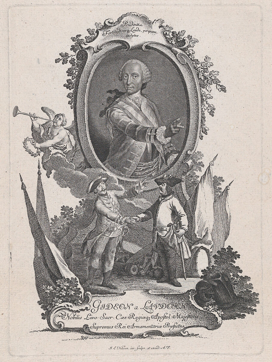 Portrait of Gideon a Laudohn, Nobbleman of Livonia (Latvia), Johann Esaias Nilson (German, Augsburg 1721–1788 Augsburg), Etching [likely the 2nd state] 