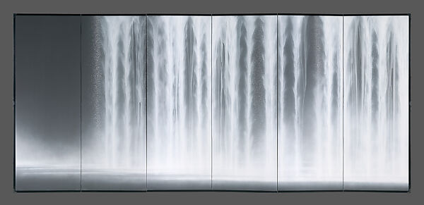 Shrine of the Water God (Suijingū), Hiroshi Senju (Japanese, born 1958), Pair of six-panel folding screens; natural pigments on Japanese mulberry paper, Japan