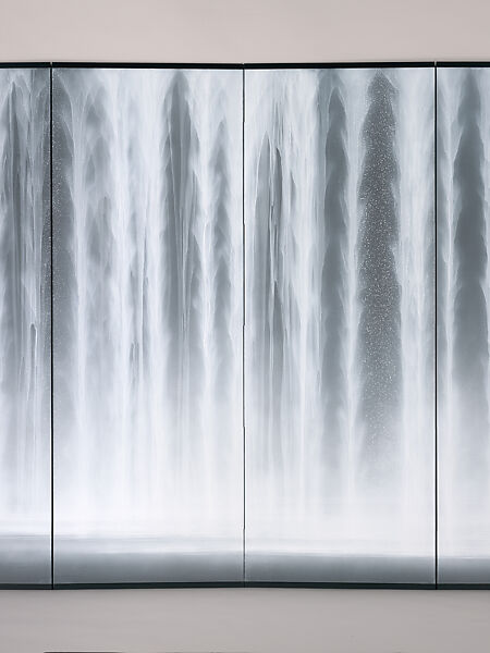 Shrine of the Water God (Suijingū), Hiroshi Senju (Japanese, born 1958), Pair of six-panel folding screens; natural pigments on Japanese mulberry paper, Japan