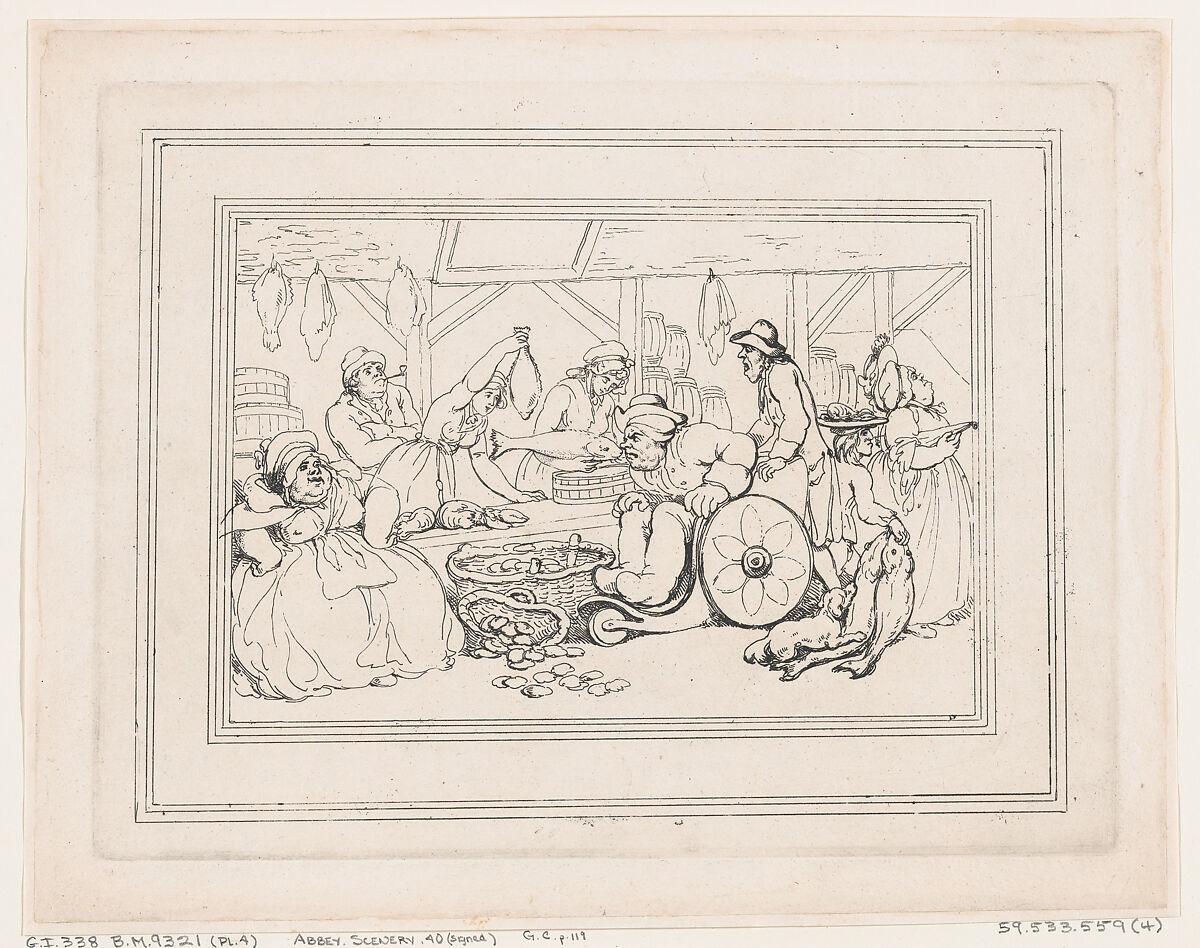 Comforts of Bath, Plate 4, Thomas Rowlandson (British, London 1757–1827 London), Etching 