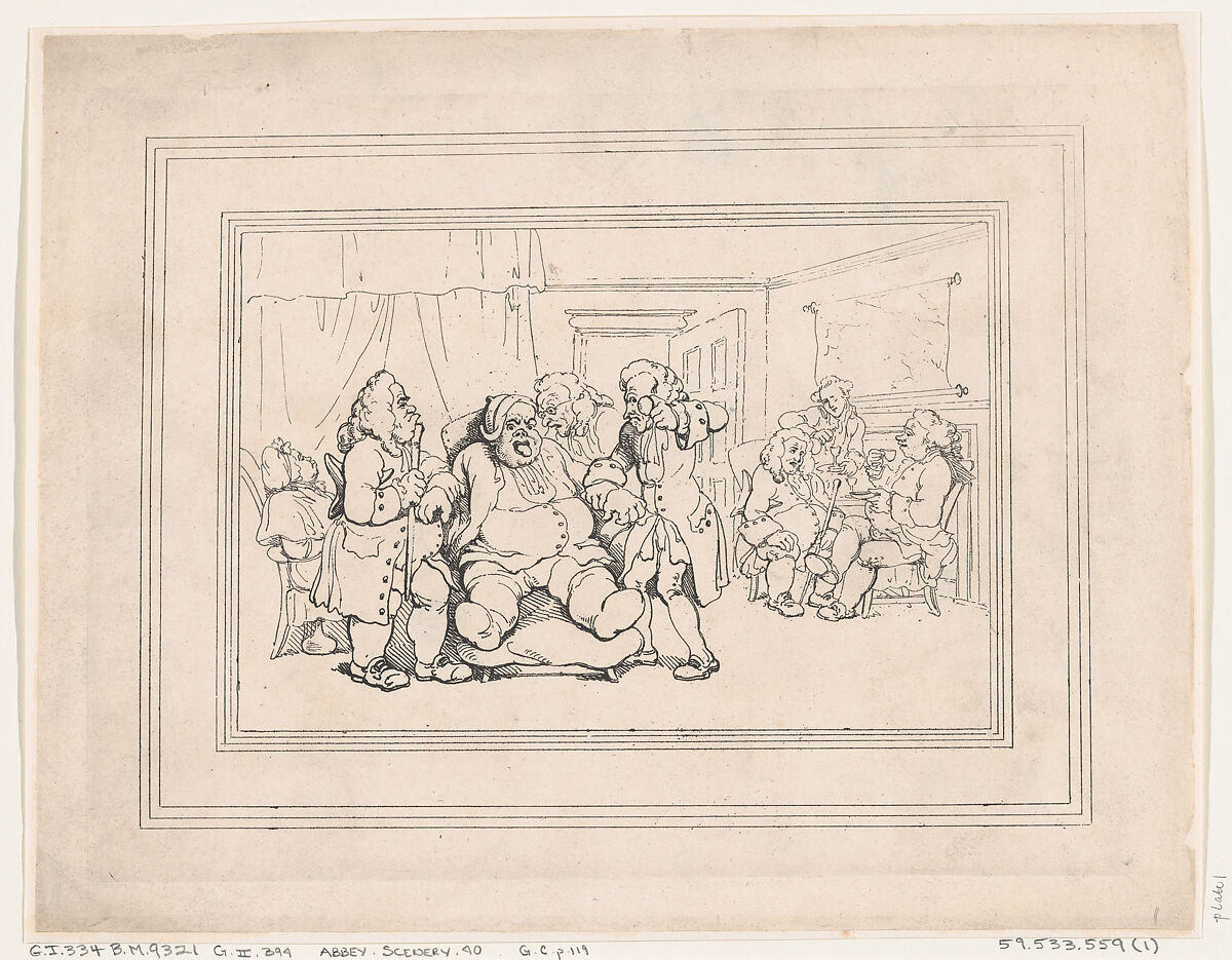 Comforts of Bath, Plate 1, Thomas Rowlandson (British, London 1757–1827 London), Etching 